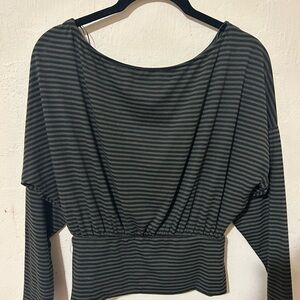 Striped Black and Gray Women's Top